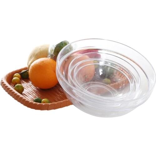 Food Grade PC Transparent Round Vegetables Fruit Dessert Salad Bowl Tableware