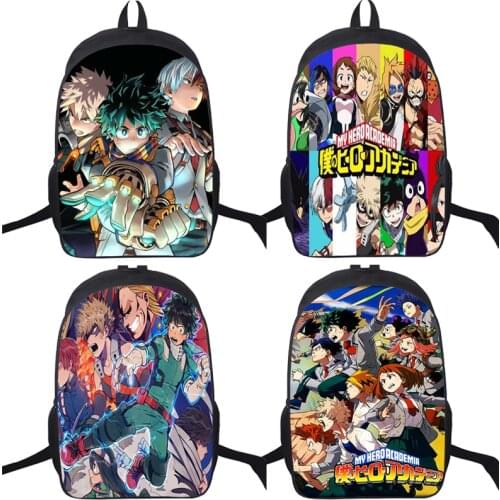 Cartoon Anime My Hero Academia Backpack Children Deku School Bags High Quality Bookbags Travel Knapsack Laptop Rucksack Mochilas