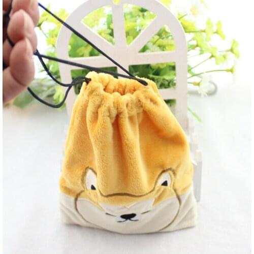 Small Cartoon Animal Drawstring Bag Reusable Jewelry Bag Bear Cosmetic Gift Bag Environmental Protection Storage Bag Coin Purse