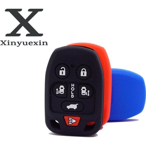 Xinyuexin 6 Buttons Remote Silicone Car Key Cover Case for Honda New 2012 2013 2014 Odyssey Protection Shell
