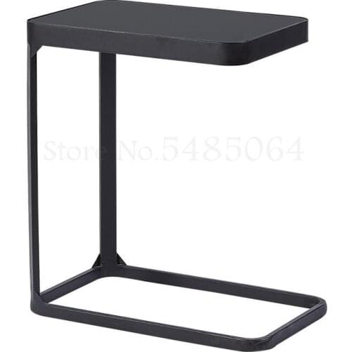 Nordic Bedroom Small Table Bedside Table Modern Minimalist Tempered Glass Small Coffee Table Iron Sofa Bed Table