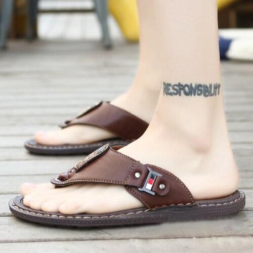 Swokii Men's Leather Sandals