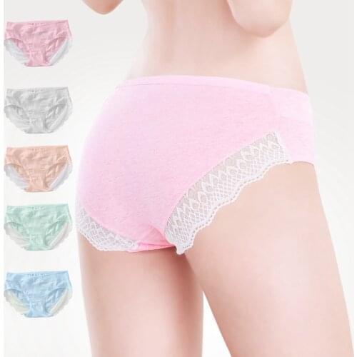 High quality cotton pregnant womens briefs low waist lace belly support maternity support panties