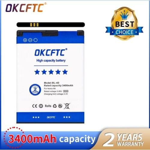 High Quality 3400mAh BL 4D BL-4D Battery For Nokia N97mini N8 N8-00 E5 E5-00 E7 E7-00 T7 T7-00 702T N5 808 Battery BL4D