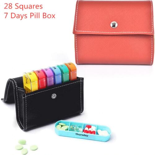 1Pcs 7 Day Weekly Pillbox Storage Container Travel Case Pill Box Medicine Box Organizer Case Wallet Medicine Box