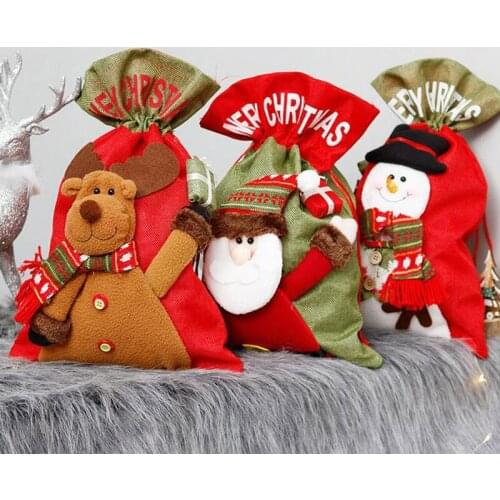 1pcs Christmas Tree Christmas Gift Bags Lot Santa Claus Gift Bags Xmas Candy Bag Merry Christmas