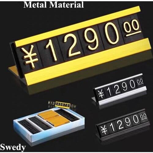 10 Sets Adjustable Removable Mini Cube Dollar Price Tag Display Number Letter Pricing Label Stand Block Kit For Shop Counter