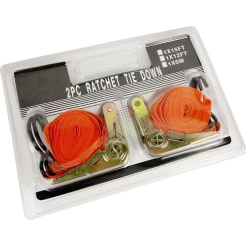 2PCS Ratchet type polyester strap tightener for automobile goods Tow rope