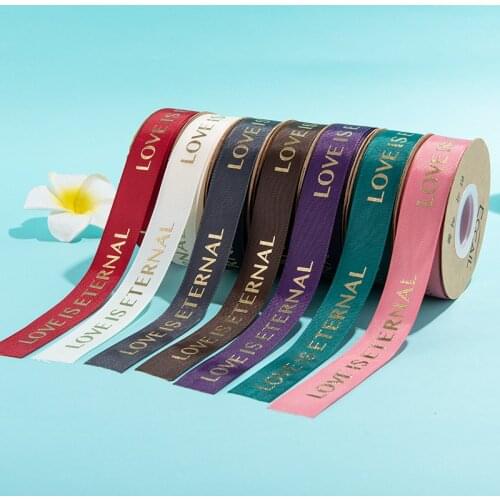 5yards/10yards 10mm 25mm LOVE IS ETERNAL Printed Ribbon for Wedding Christmas Party Decor DIY Bow Ribbons Card Gifts Wrapping