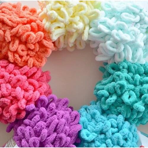 500g/Lot Hand Knitting Finger Loop Yarn Crochet Super Warm Puffy Circle Cotton Braided Rope Puffy Smart Polyester Sock Toy