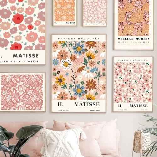 Matisse William Morris Flower Abstract Wall Art Canvas Painting Nordic Posters And Prints Wall Pictures For Living Room Decor