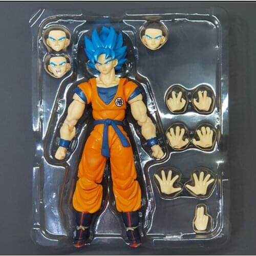 Shf Dragon Ball Anime Z Super Blue Goku Movable Blue Hair Super Saiyan God SS Figure Toy Doll Toy Gift