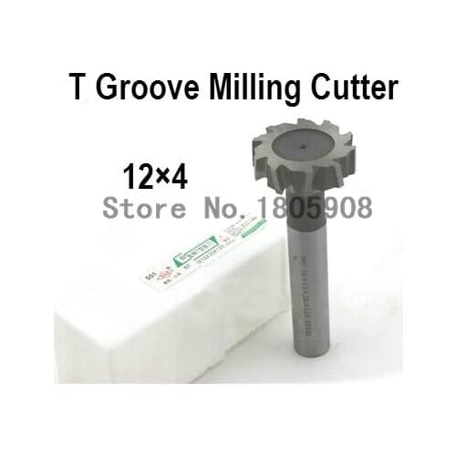 Free Shipping 1PCS 12*4 high speed steel Straight shank T groove milling cutter T type Straight shank milling cutter