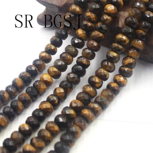 Free Shipping 5x8mm Rondelle Yellow Tiger Eye Natural Gems Stone Jewelry Spacer Handwork DIY Beads Strand 15"