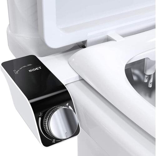 Bidet Toilet Seat Attachment Ultra-thin Non-electric Self-cleaning Dual Nozzles Frontal & Rear Wash Cold Water Bathroom Toilet