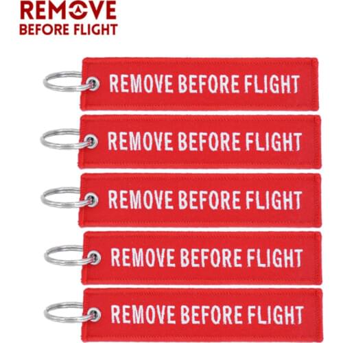 Remove Before Flight Key Chain Embroidery Keychain for Aviation Gifts Red Key Fob Motorcycle Car Key Ring Chaveiro 5PCS/LOT
