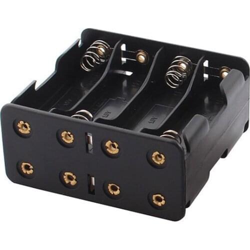 Brand New 2pcs 8 x AA 2-Side Battery Case Holder Box w 12V Snap Connector