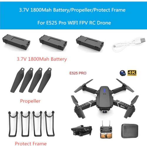 E525 PRO LS-E525 Pro Wifi FPV RC Drone 3PCS or 2pcs 3.7V 1800mAh Battery Propeller Protect Frame E525pro Accessories
