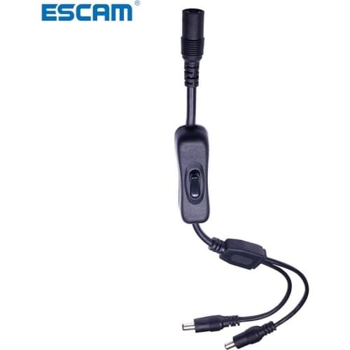 ESCAM DC Power Jack 1 DC Female To 2 3 4 Male plug Splitter Adapter Led Light Connector Cable Switcher for CCTV CAMERA