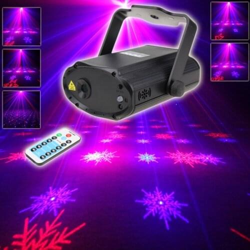ESHINY Mini Red Blue Laser 6 Snowflake Patterns Projector Dance Disco Bar Family Party Xmas DJ environment lighting Light T167D3