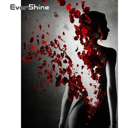 EverShine Diamond Painting DIY Portrait Full Drill Square Diamond Embroidery Woman Picture Mosaic Cross Stitch Rose Handicraft