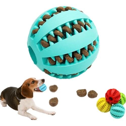 Dog Toy Chew Balls Pet Dog Cat Elasticity Teeth Cleaning Puppy Interactive Bite Toy Dog Feeder Food Leakage Toys Pet Products