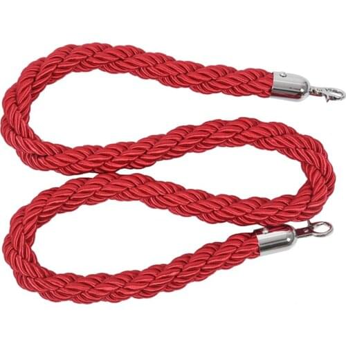 Quality 1.5m long Twisted Queue Barrier Rope Red for Posts Stands