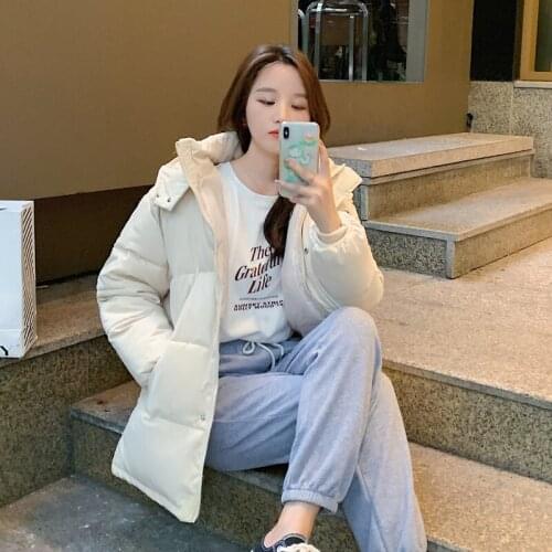 Korean Down Padded Jacket Women Short Overcoat New Winter Jacket Outerwear Female Loose Warmth Bread Clothing Ladies Parka Coat