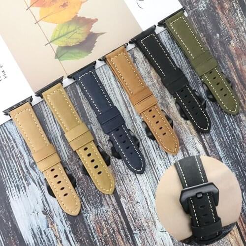 Leather Strap For Apple Watch Band Series 6 SE 5 4 3 2 Bracelet For Apple Watch band 44mm 40mm 42mm 38mm Replacement Watchband