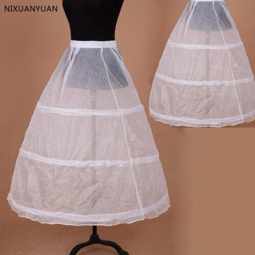 In Stock 3 Hoops Petticoats for Wedding Dress Wedding Accessories Free Shipping Crinoline Cheap Underskirt for Ball Gown