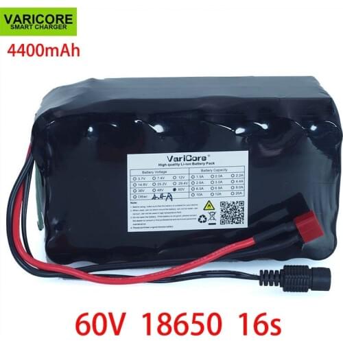 VariCore 16S2P 60V 4.4Ah 18650 Li-ion Battery Pack 67.2V 4400mAh Ebike Electric bicycle Scooter with 20A discharge BMS 1000Watt