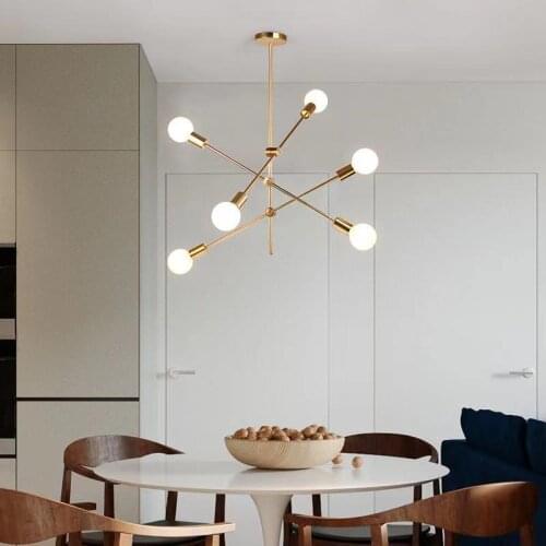 Modern Nordic magic bean molecule E27 chandelier with rotatable adjustment luxury bar, dining room, living room and bedroom deco