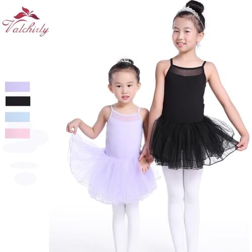 Girls Camisole Ballet Dance Leotard Tulle Skirt Kids Ballet Tutu Dress Ballet Costume Dance Wear Pink Blue Lavender and Black