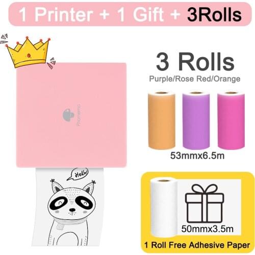 Phomemo M02 Mini Printers Thermal Printer Paper Photo Pocket Thermal Printer 53mm Printing Wireless Inkless Mini Pocket Printers