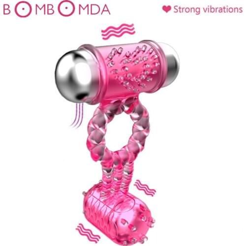 Male Masturbator Delay Ejaculation Rings Silicone Vibrators G-Spot Massager Clitoris Stimulator Penis Vibrators Sex Toys for Men