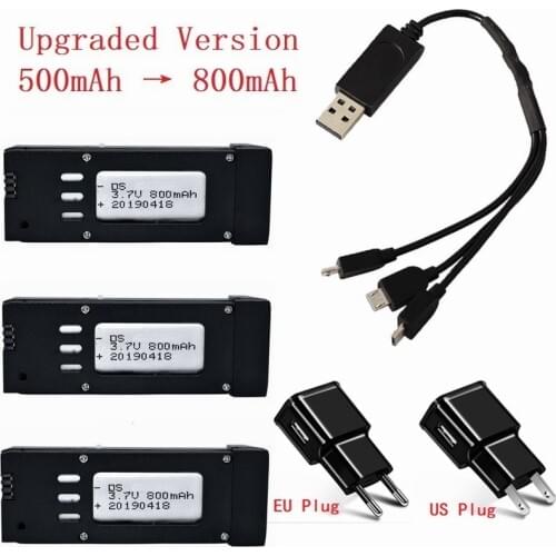 NEW ( 3-In-1 ) 800mAH 3.7V Battery Charger Units for E58 JY019 S168 RC Quadcopter Spare Parts 3.7v RC Drone Lipo Battery