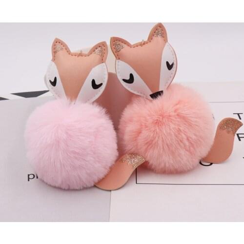 New Hot cute animals fox Fake Rabbit Fur Ball Key Chain Pompom Key Chain Pom Pom Key Rings Girl Women Bag Jewelry