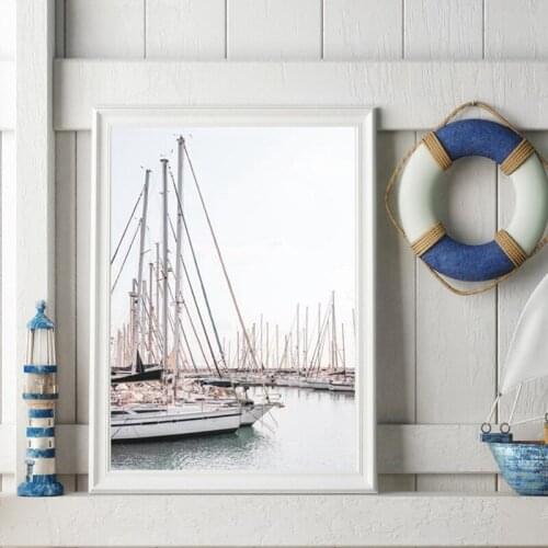 Sailing Boats Modern Photography Canvas Poster Nautical Wall Decorative Painting Gift Sailboat Maritime Prints Home Wall Decor