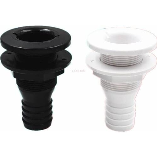 Plastic Thru-Hull Bilge Fitting for Boat speedboat yacht Bilge Pump Drain Round ABS Vent Hose Fitting Camper Truck