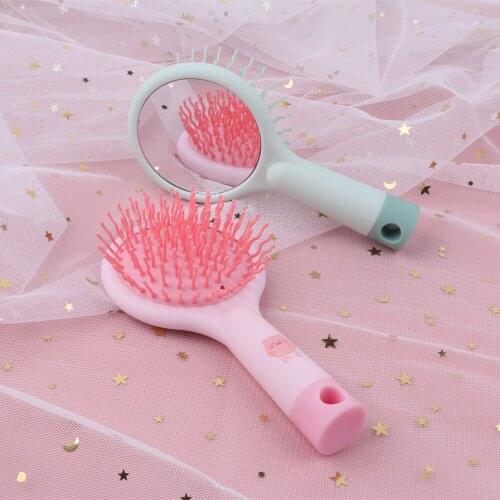 Portable mirror comb Hair Brush Comb Hairbrush Head Massager For Styling Anti-static Massage Hair Comb