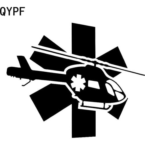 QYPF 16.7cm*13.9cm Personality Is Specially Designed And Straight Helicopter Vinyl Car Sticker Vivid Decal C18-0685