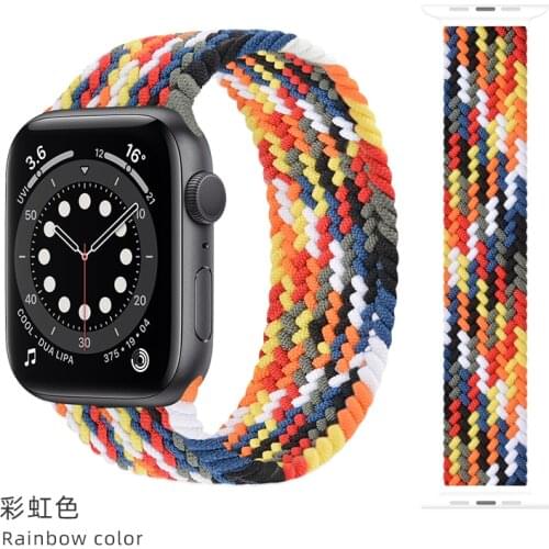 Solo Nylon Bracelet for IWatch Series 6/5/4/3/2/1 Elastic Braid Sports Strap Apple Watch Band 44mm 40mm 38mm 42mm