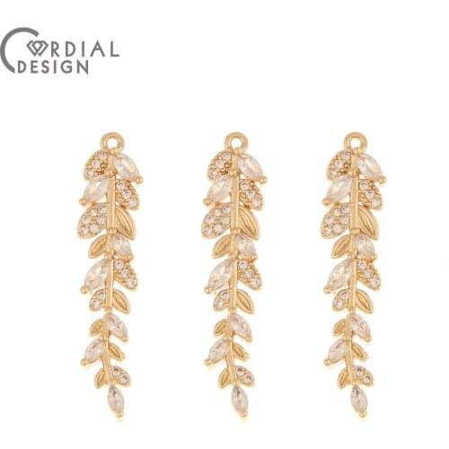 Cordial Design 30Pcs 8*39MM CZ Charms/Jewelry Findings & Components/Earrings Making/Hand Made/Jewelry Accessories/DIY Pendant
