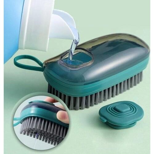 Kitchen Cleaning Brushs 3 In 1 with Removable Brush Sponge Dispenser Dishwashing Brush Shoe and Laundry Brush Cleaning Tools