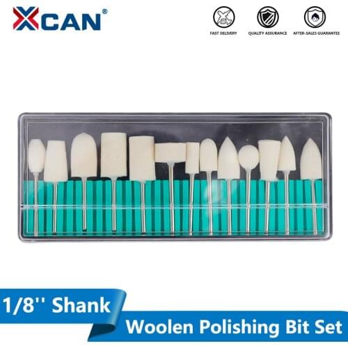 XCAN Wool Bit Shank 1/8'' Fit Dremel Rotary Tools Polishing Wheels 13pcs Grinding Head