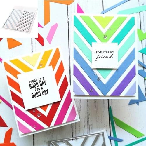 Nested Chevron Diagonal Stripe Frame Metal Cutting Dies Set DIY Scrapbooking Paper Cards Craft Embossing Dies 2021 Hot Sale