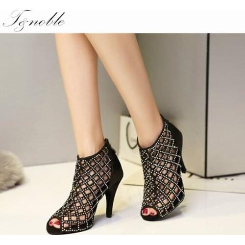 Social Dancing Boots Rhinestone Latin Ballroom Dance Shoes Women`s Tango Salsa Waltz Dance Peep-toe High Low Heels Sandals L398
