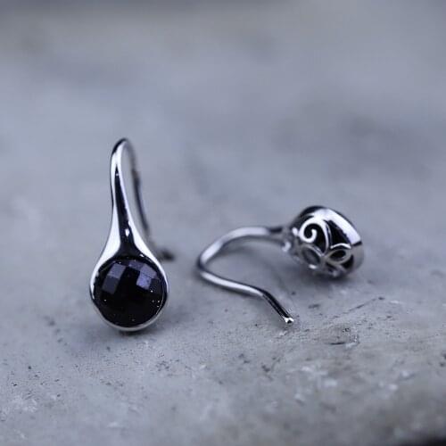 Hot Sale Natural Gemstone 925 Sterling Silver Ethnic Drop Long Earrings for Women Elegant Fine Jewelry Earrings Set Earings