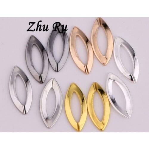 ZHU RU 20pcs/lot 13*5.7mm Oval ring Eye contour Embellishments For Crafts connection DIY Accessories For Jewelry Making Supplies