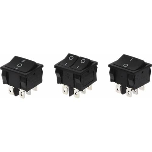 1Pcs KCD5 Rocker Switch 4/6pin Black Parallel Power Switch